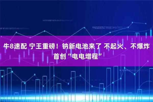 牛8速配 宁王重磅！钠新电池来了 不起火、不爆炸 首创“电电增程”