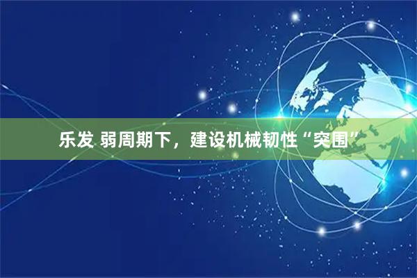 乐发 弱周期下，建设机械韧性“突围”