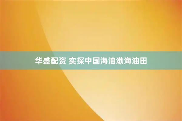 华盛配资 实探中国海油渤海油田