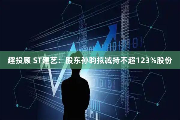 趣投顾 ST建艺：股东孙昀拟减持不超123%股份