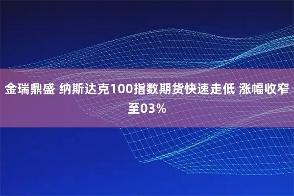 金瑞鼎盛 纳斯达克100指数期货快速走低 涨幅收窄至03%