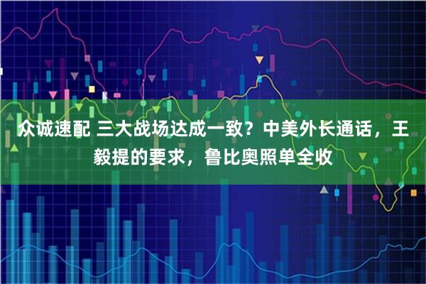 众诚速配 三大战场达成一致？中美外长通话，王毅提的要求，鲁比奥照单全收